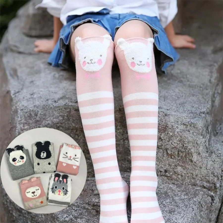 

Girls Socks Cotton 2-12 Years LegWarmers Cartoon Animal Knee High Sock Toddler Kids Dancing knee high Fashion Socks