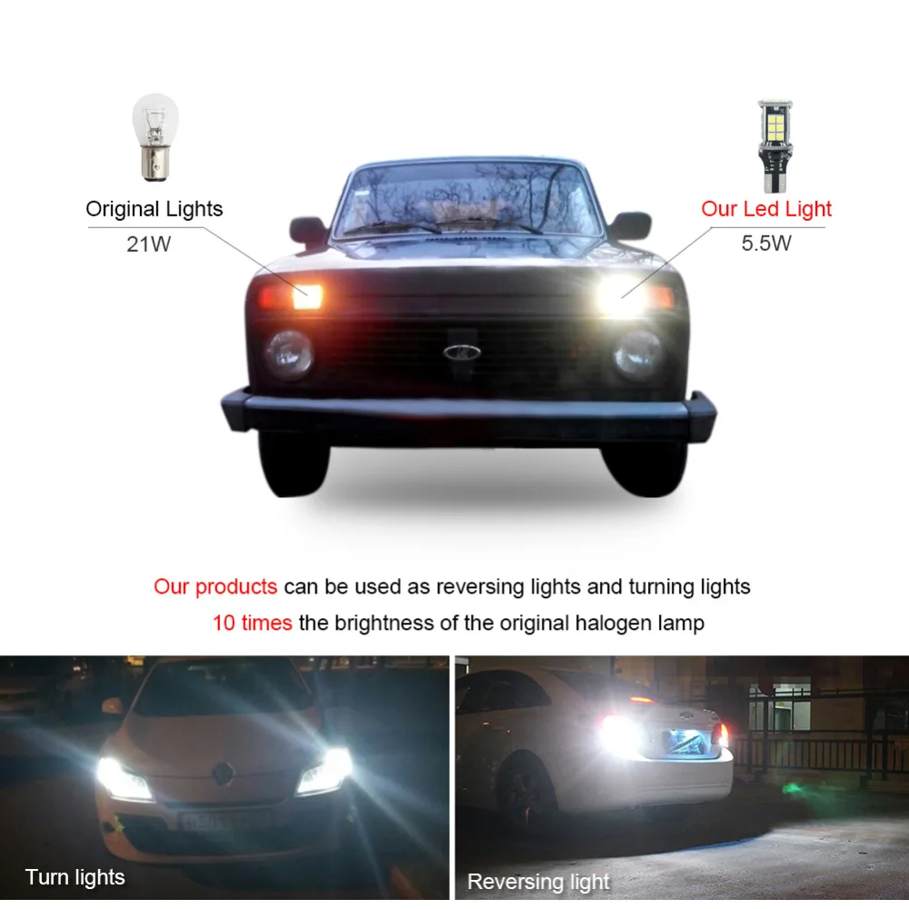 2 шт. супер яркий T15 W16W 921 24 SMD LED 4014 Авто Canbus Обратный Свет заднее освещение