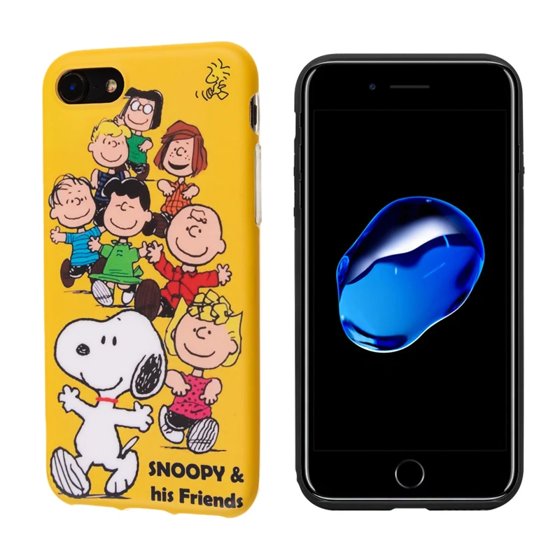 Luxury Matte IMD Soft Silicone Cover for iPhone case 7 Plus 8 XR X 10 XS Max 6 6S Cute Cartoon Dog kawaii Happy Family boy Coque |