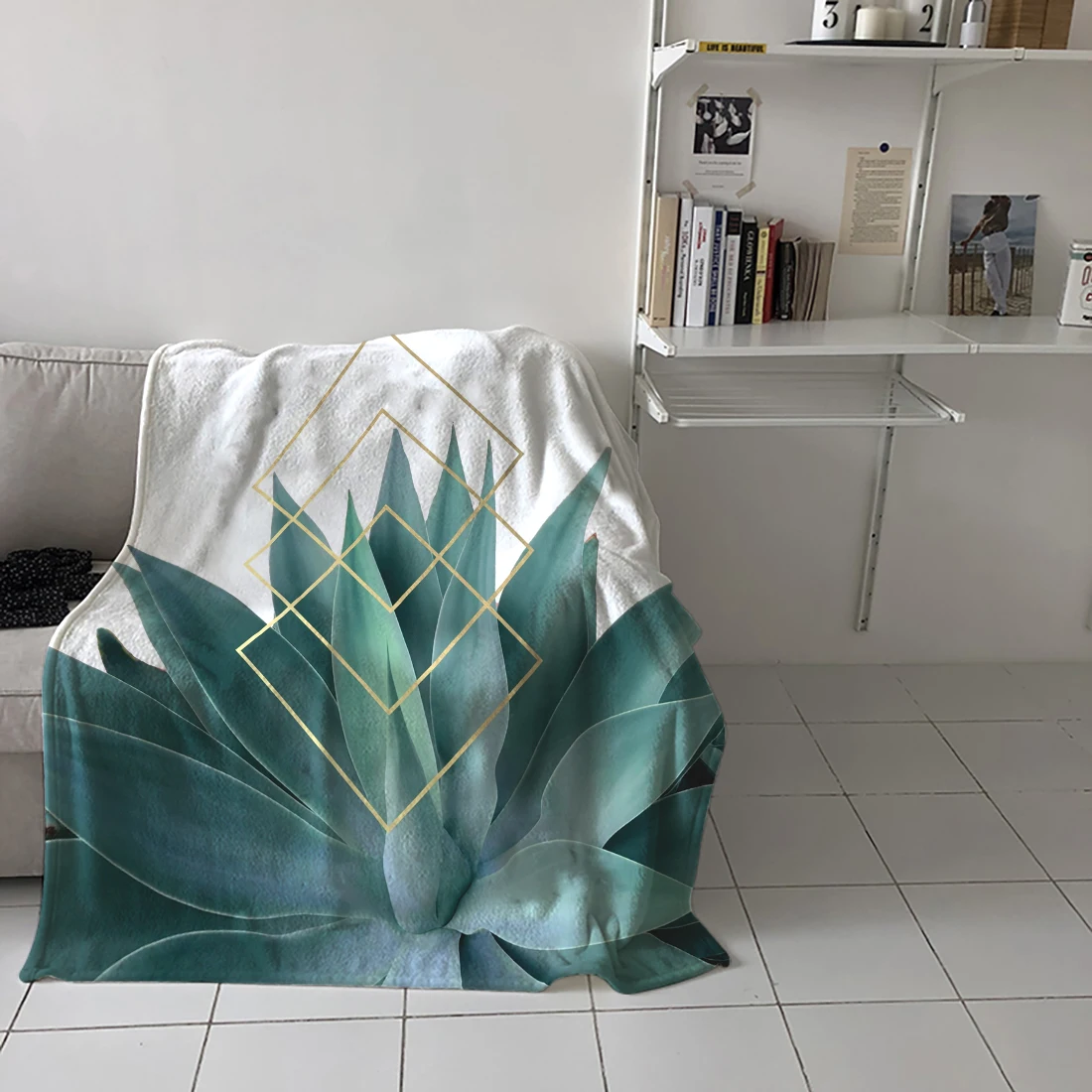 Agave геометрическое одеяло теплое из микрофибры фланелевое для спальни|Одеяла| |