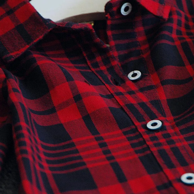 Новинка весны 2017 детская повседневная рубашка в клетку с длинными рукавами