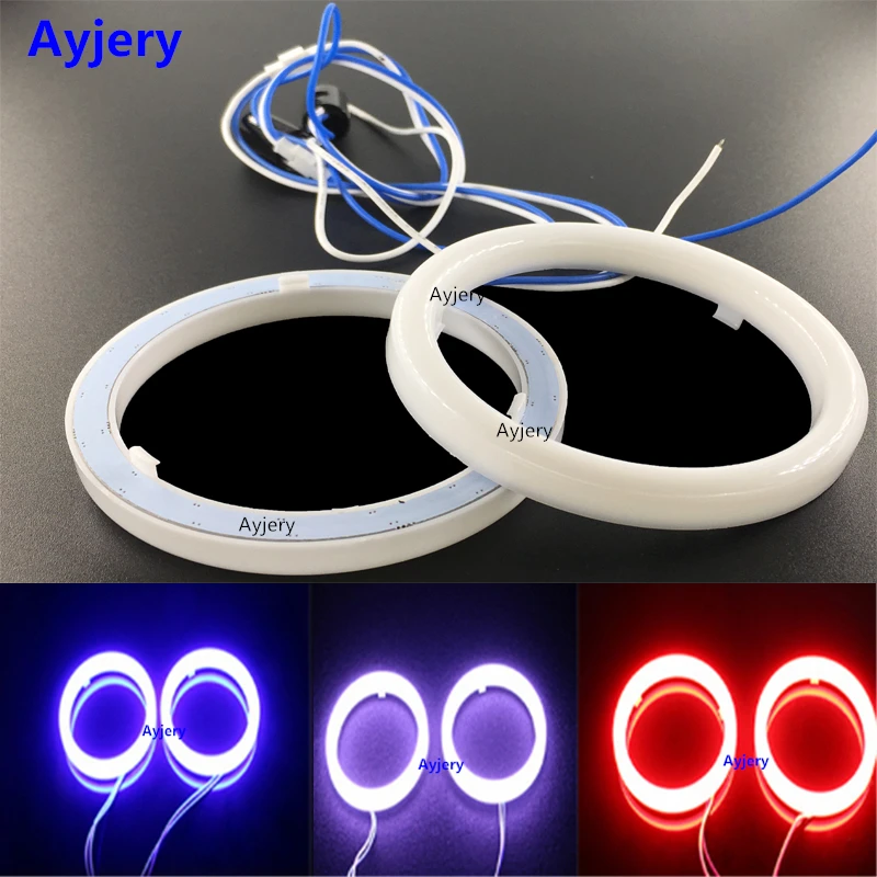 

1Pair Angel Eyes 12V 24VDC Day Light 2835 SMD Motorcycle 60MM 70MM 80MM 90MM 95MM 100MM 110MM 120MM Auto Halo Rings Cotton Light