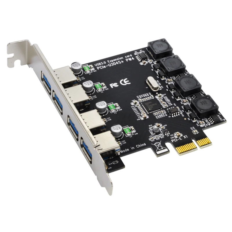 10 шт. 4 Порты и разъёмы USB3.0 PCI-E карты расширения горячей замены Plug and Play конвертер