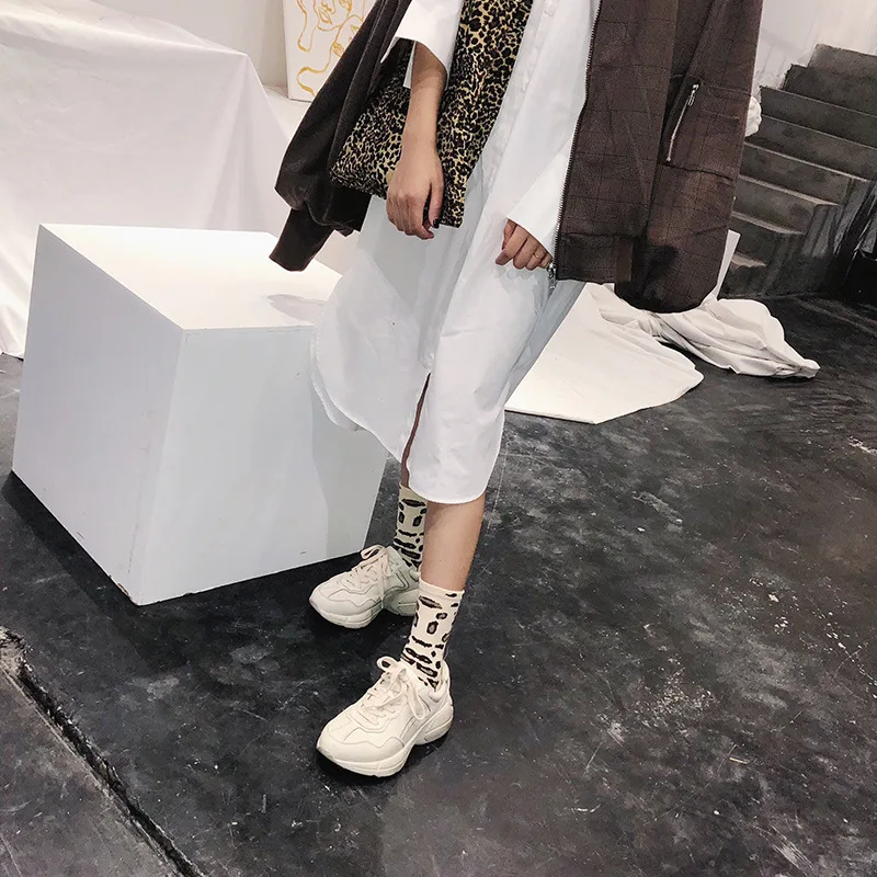 Модные леопардовые короткие носки SP &amp CITY в стиле Харадзюку женские хипстерские