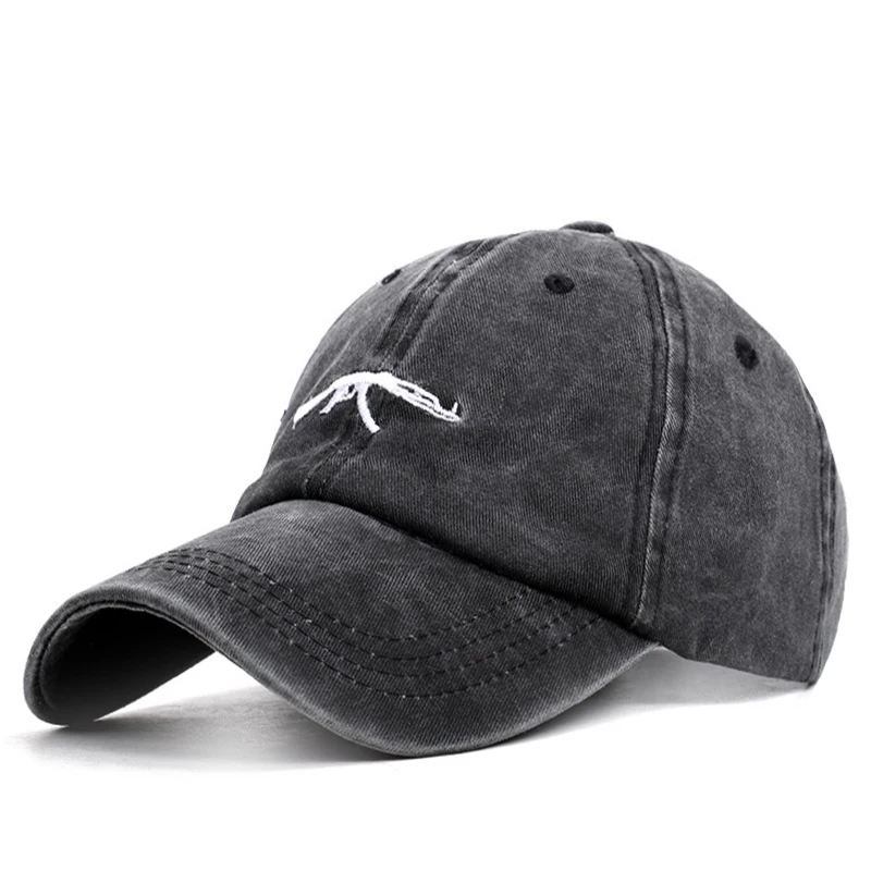 Пистолет УЗИ бейсболка для мужчин Ak47 папа шляпа Потертая джинсовая ткань из