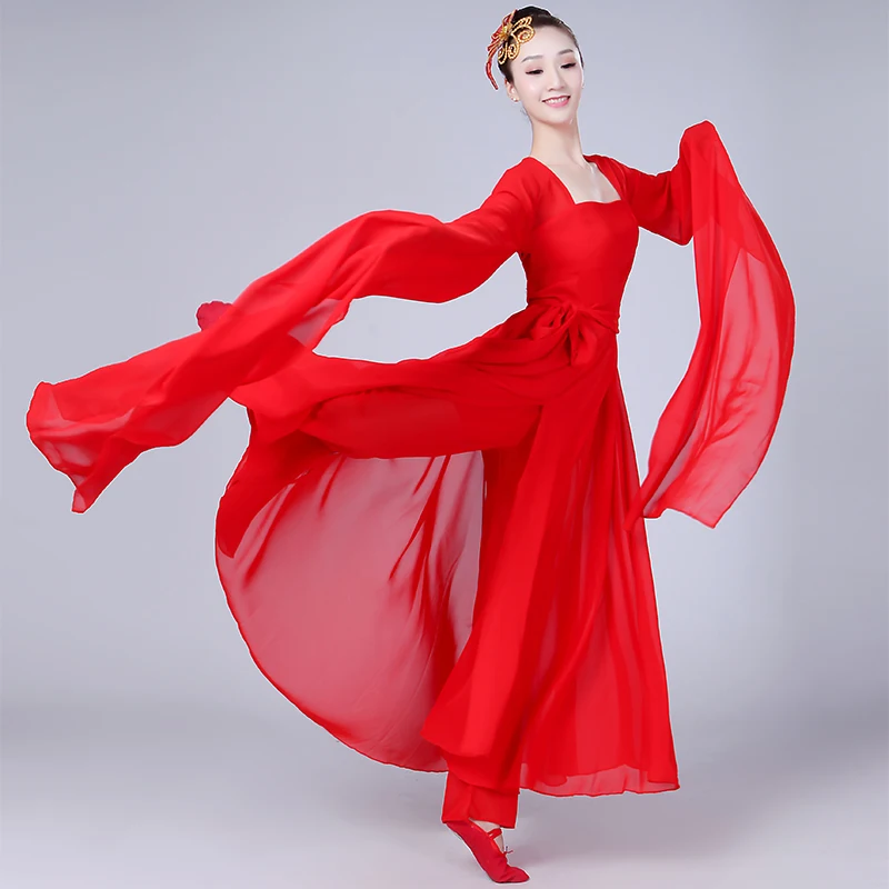 Классический танцевальный костюм Hanfu в китайском стиле женский элегантный с