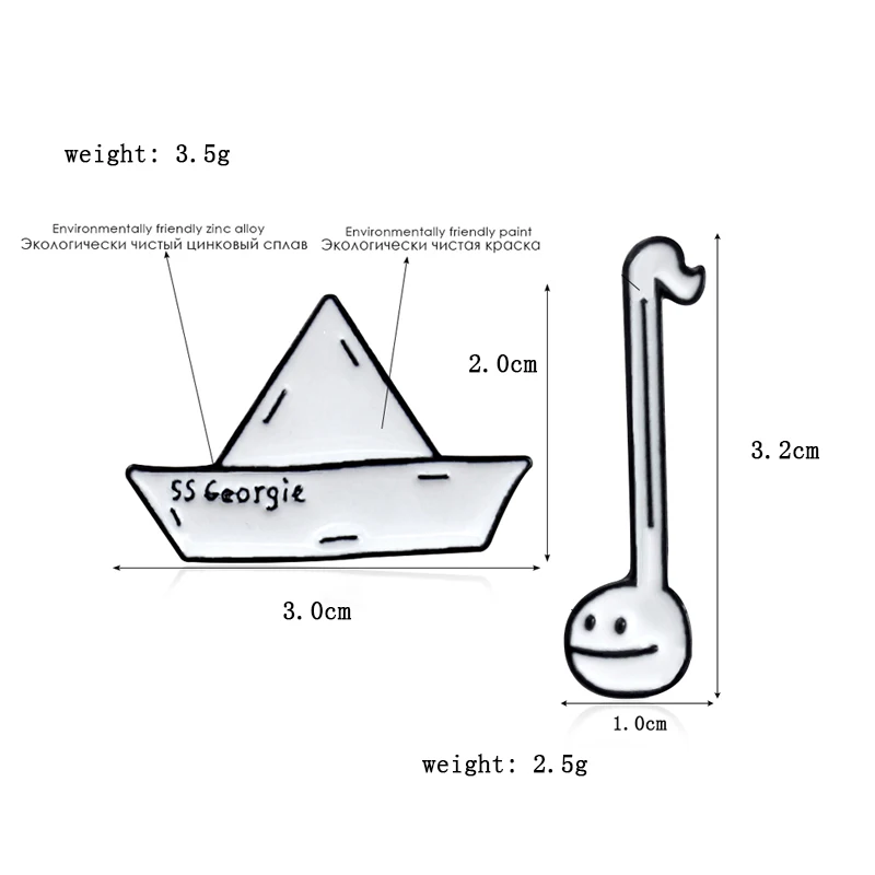 2 шт. комплект состоящий из универсального эмалированная брошь парусные лодки