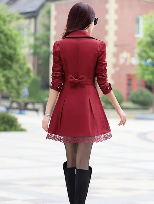 autumn/spring women's clothing coat outerwear jacket european slim lace design M-3xl size 8 color | Женская одежда