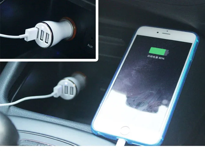 2A 1A 3 USB мобильный телефон автомобильное Зарядное устройство + кабель для передачи