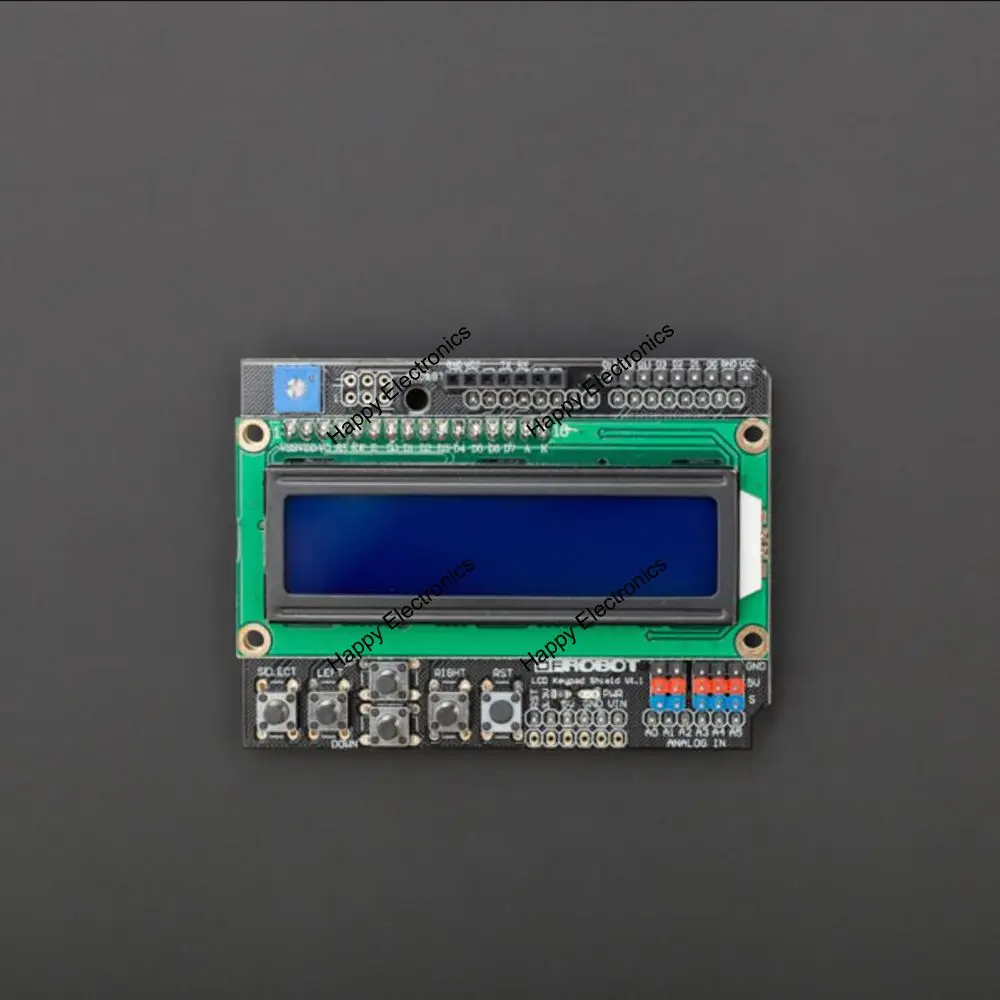 Популярный щит для ЖК клавиатуры DFRobot 1602 Arduino 5 В с потенциометром программируемых