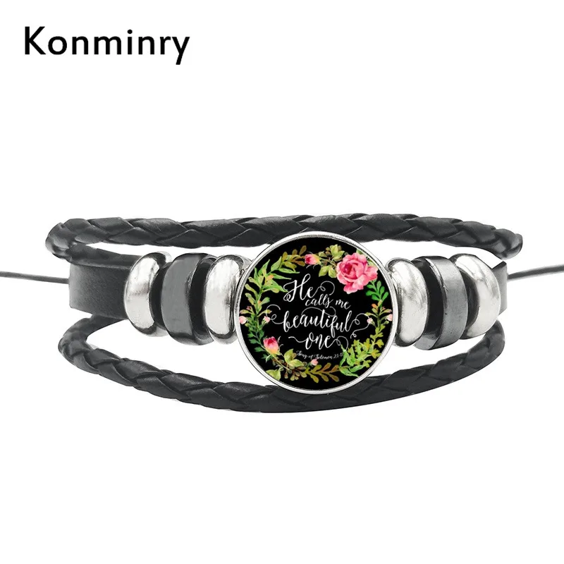 Konminry я люблю христианские вдохновляющие кожаные браслеты с изображением Иисуса