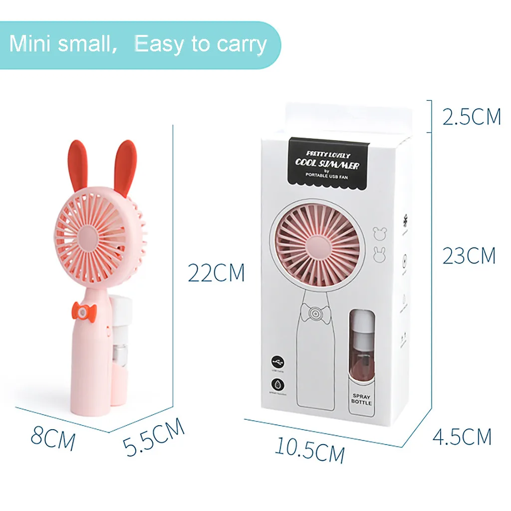 Portable Rechargeable Mini Handheld USB Cooling Fan With Rabbit Ears & Humidifying spray for multiple Cool#25 | Компьютеры и офис