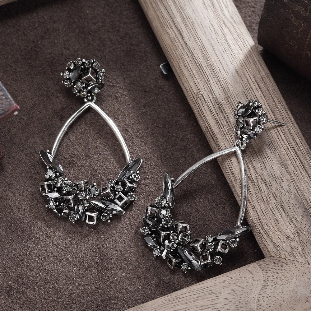 Viennois Старинные Серебристый Цвет Water Drop Shaped Серьги для Женщин Несколько