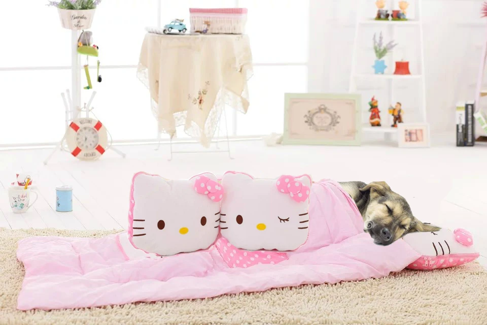 Двойное использование hello kitty подушка и одеяло для домашних любимцев собак кошек собачий домик аксессуары Радужное покрывало большая подушка для собак диван одеяло для домашних животных