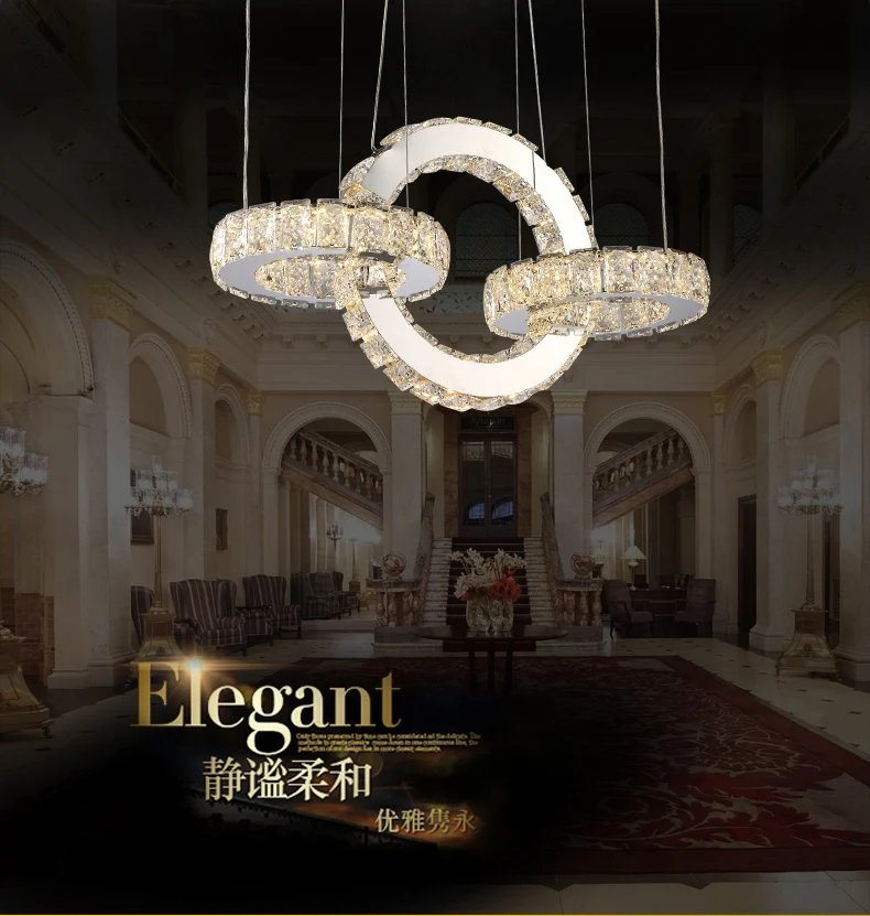 LED three-headed restaurant chandelier simple modern bar lighting crystal creative personality dining room hanging lamps | Освещение