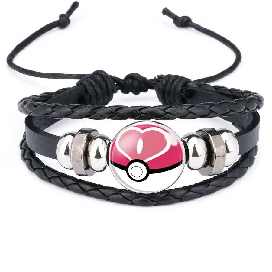 Горячая продажа кабошон стекло Pokemon Pokeball браслет Карманный Монстр обертывание