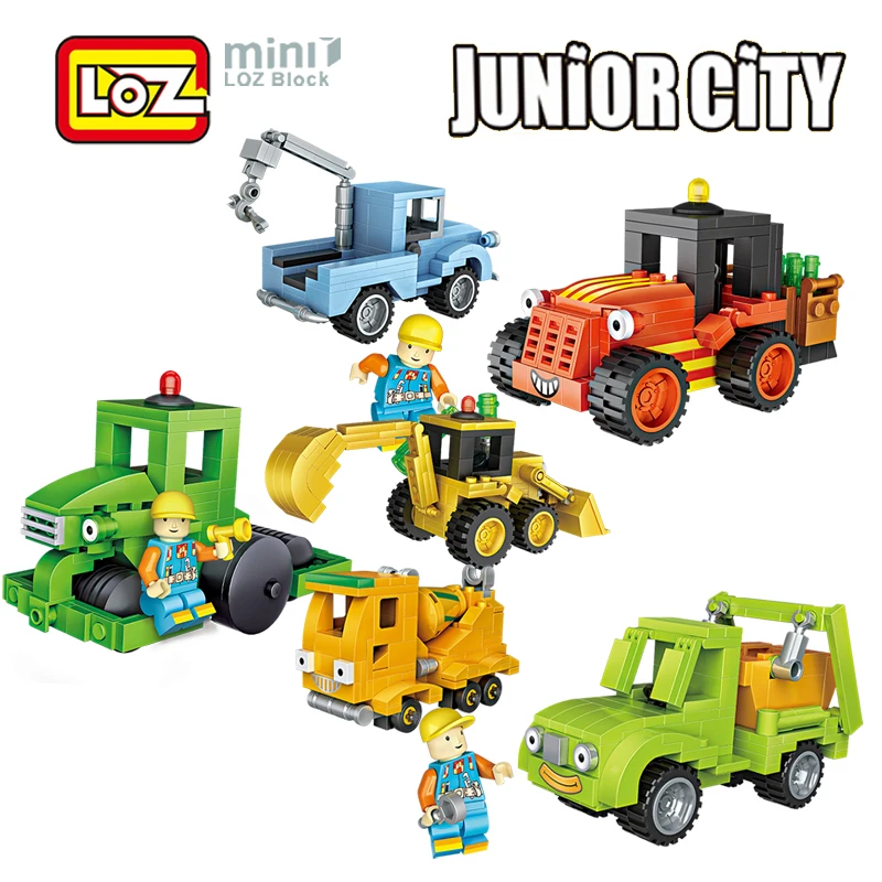 LOZ City Engineer 2в1 Мини конструктор игрушки бульдозер уличный ролик автомобиль