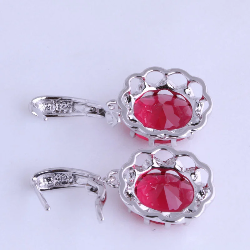 Высшее качество ярко-красный кристалл Круглый Серебряный цвет кольцо и обруч