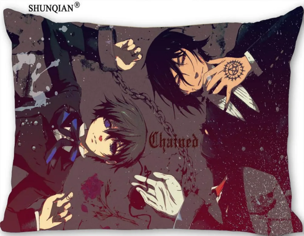 Горячая Хороший Черный Дворецкий Прямоугольник Наволочка Чехол На Молнии