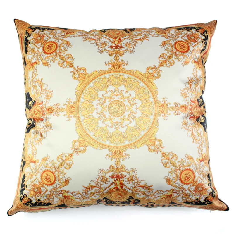 European Luxury Silk-like Brocade Geometric Cushion Cover Home Geometricos Funda Cojin Sofa Pillow Case Pattern | Дом и сад