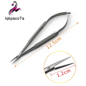 Микрохирургические инструменты из нержавеющей стали, изогнутая головка 12,5 см, держатель для хирургической иглы