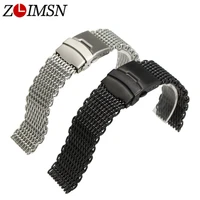 zlimsn milanese bracelets 22mm 24mm silvery black mesh watch band sport watchbands steel replacement men watch accessories