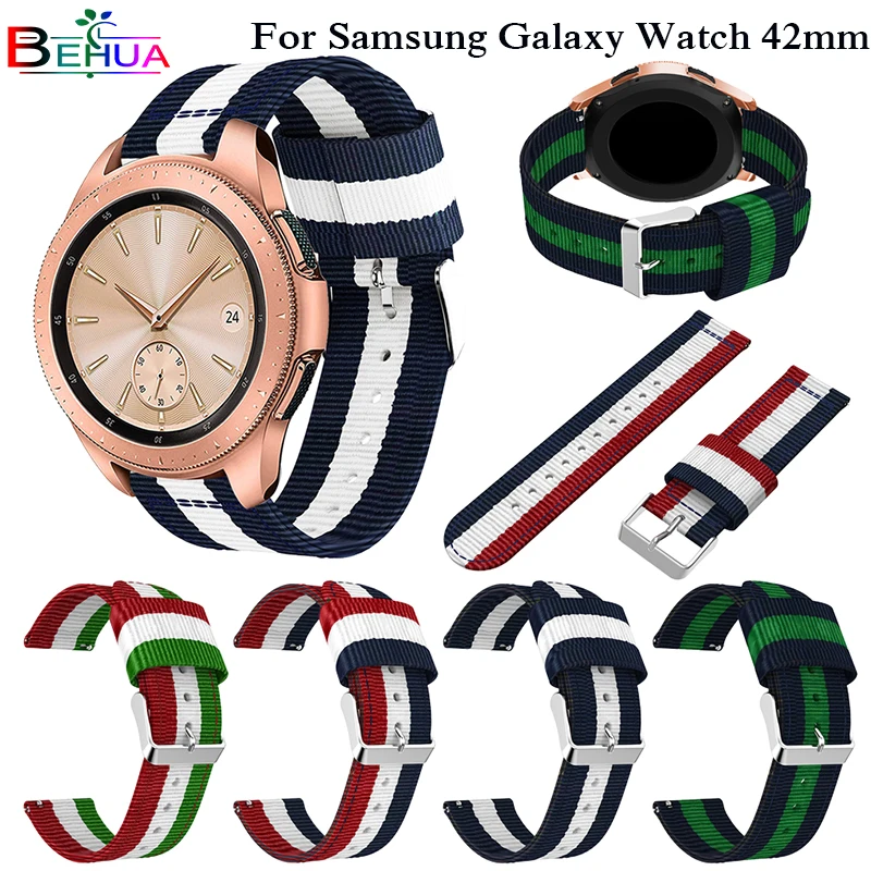 Ремешок нейлоновый для Samsung Galaxy Watch 42 мм/3 41 мм браслет смарт часов Amazfit BIP U pro GTS GTR