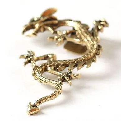 2014 Популярные готические винтажные мужские серьги каффы с драконом в стиле панк