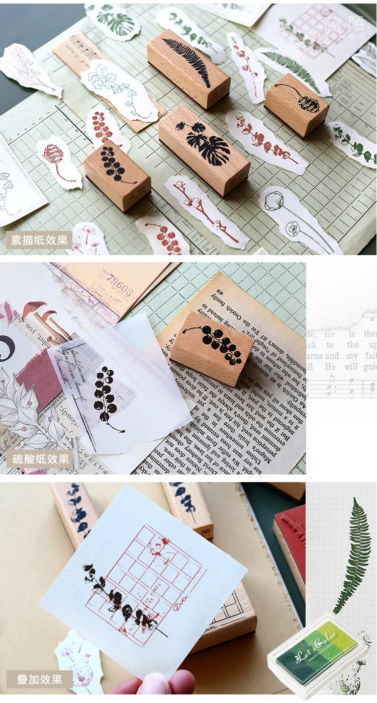 Креативные винтажные растения листья Деревянный штамп DIY деревянные и резиновые штампы украшения для скрапбукинга дневник в стиле Скрапбукинг штамп YZ002