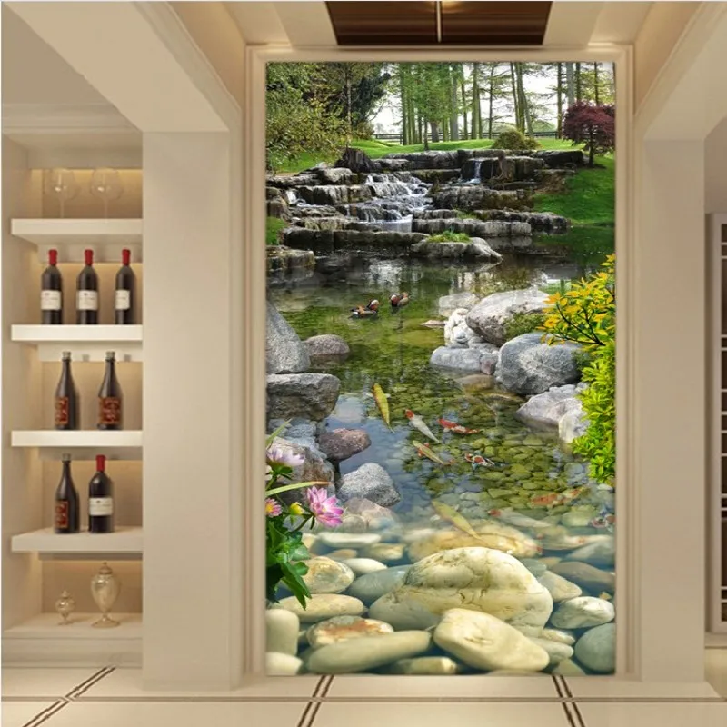 3D обои на заказ 3d фотообои бесшовные для прохода коридора удлиненная