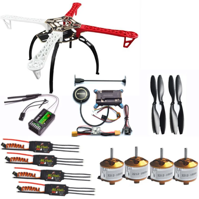 Комплект для квадрокоптера F450+ 2212 920KV/1000KV мотор+ BLheli 30A ESC+ 9450/1045 Опора+ APM+ пульт дистанционного управления с приемником DIY - Цвет: Package 4