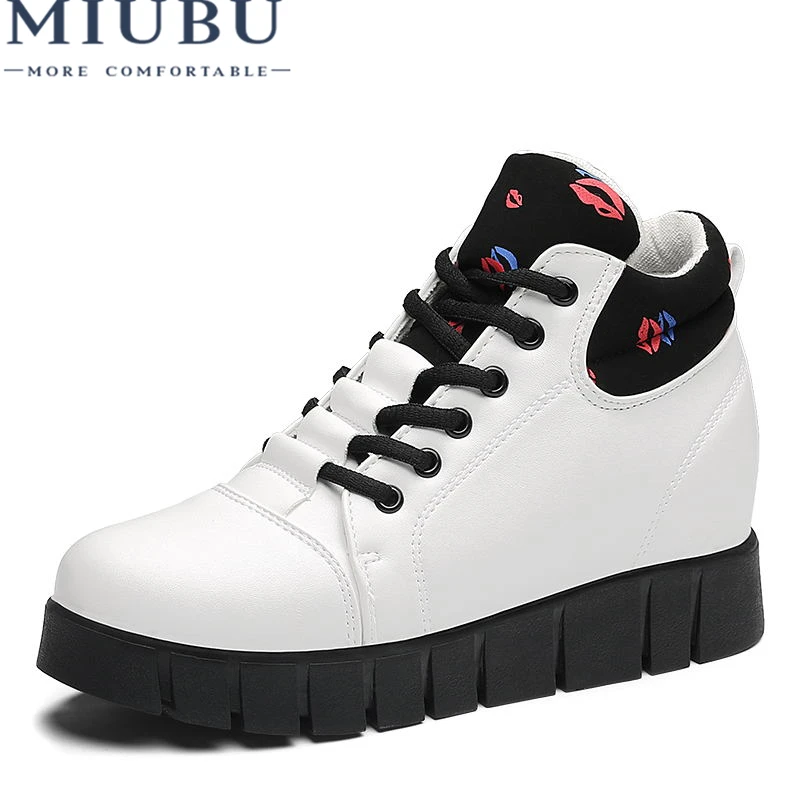 

MUBU 2020 Fashion Wedge Women Footwear Height Increasing women Shoes Women's casual shoes free shipping Increase 4CM Boots