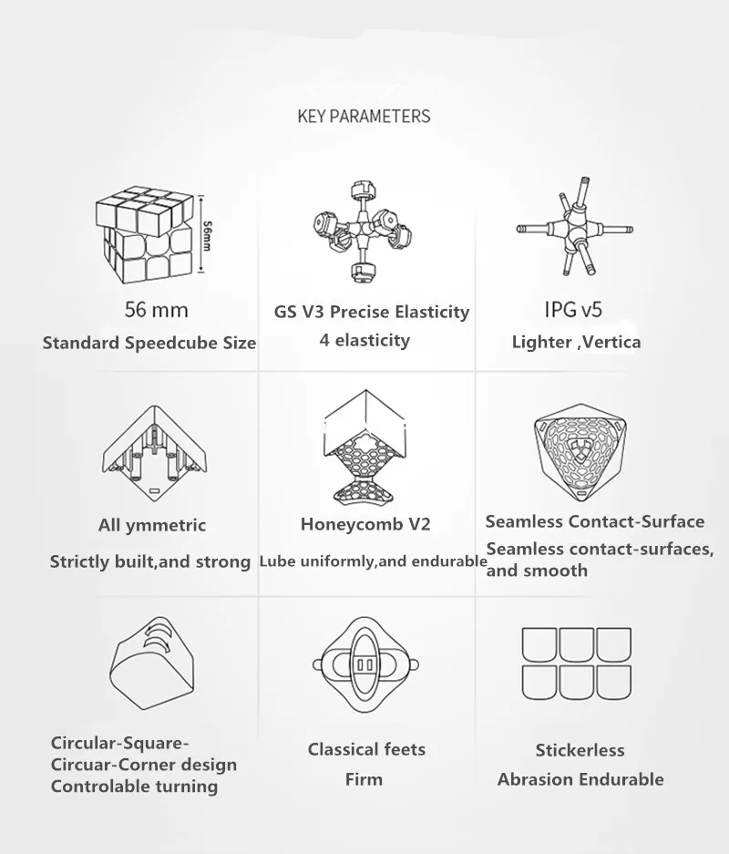 GAN 356 R 3X3X3 магический куб, профессиональный скоростной куб 3 на 3, обучающая игрушка для детей, без наклеек, профессиональный gan 356R