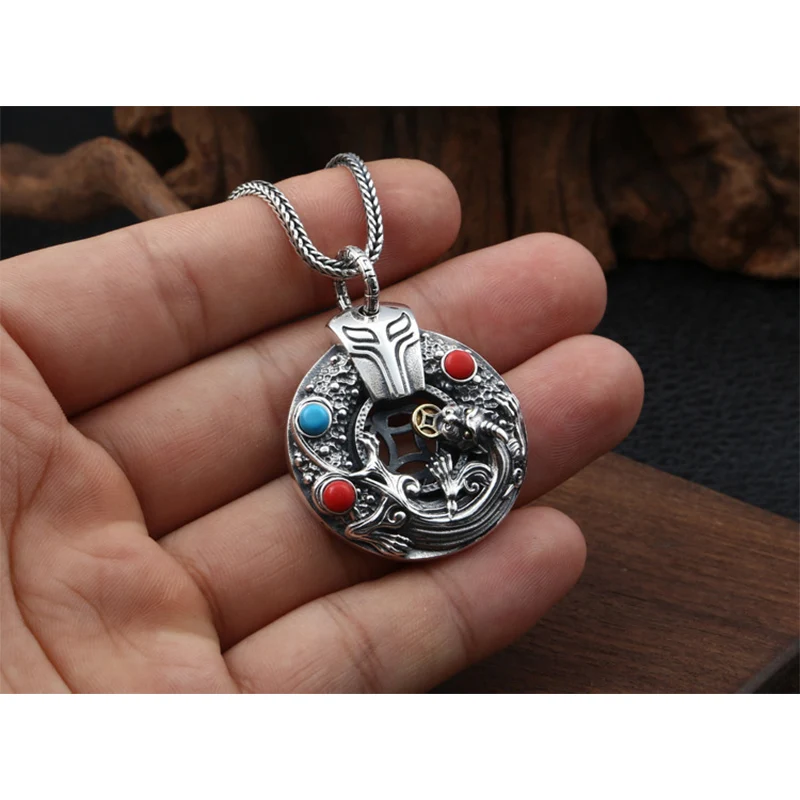 Подвеска из серебра 925 пробы Lucky God beast инкрустированная отвагой с подвеской P139