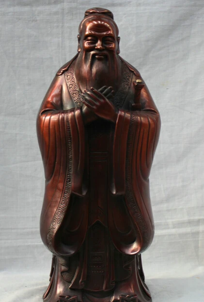 JP S61 14 &quotКитайской Истории Знаменитый Философ педагог Бронзовый Конфуций Kong Zi