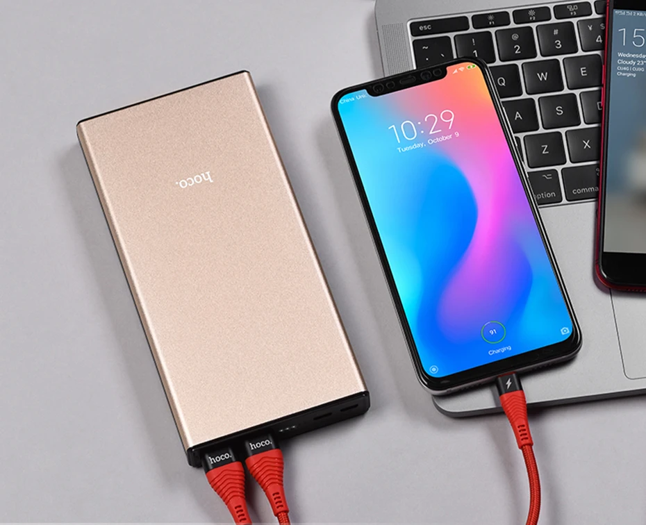 HOCO 30000 мАч Внешний аккумулятор 18 Вт usb type C внешние аккумуляторы QC3.0 PD Двусторонняя Быстрая Зарядка Внешний аккумулятор светодиодный дисплей зарядное устройство для мобильного телефона