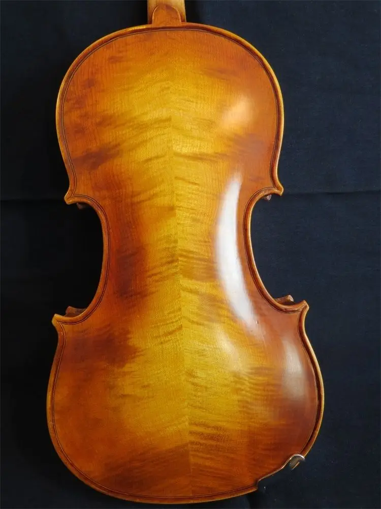 Скрипка ручной работы 4/4 цельная древесина с красивым рисунком в рубчик #11802 |