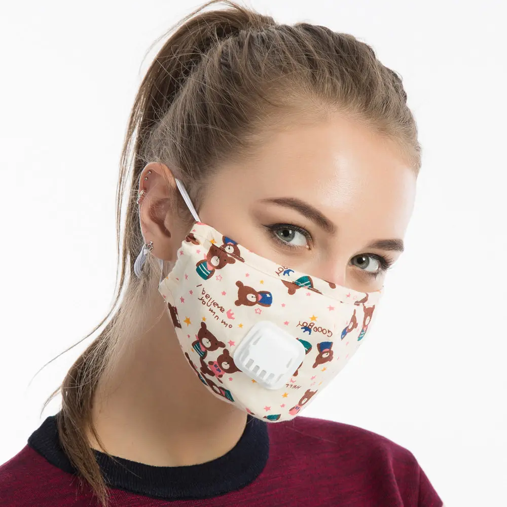 Kajeer хлопок PM2.5 анти-Дымчатая маска дыхание Анти-пыль рот маска Активированный уголь фильтр респиратор рот муфельной твердые маски для лица - Цвет: khaki