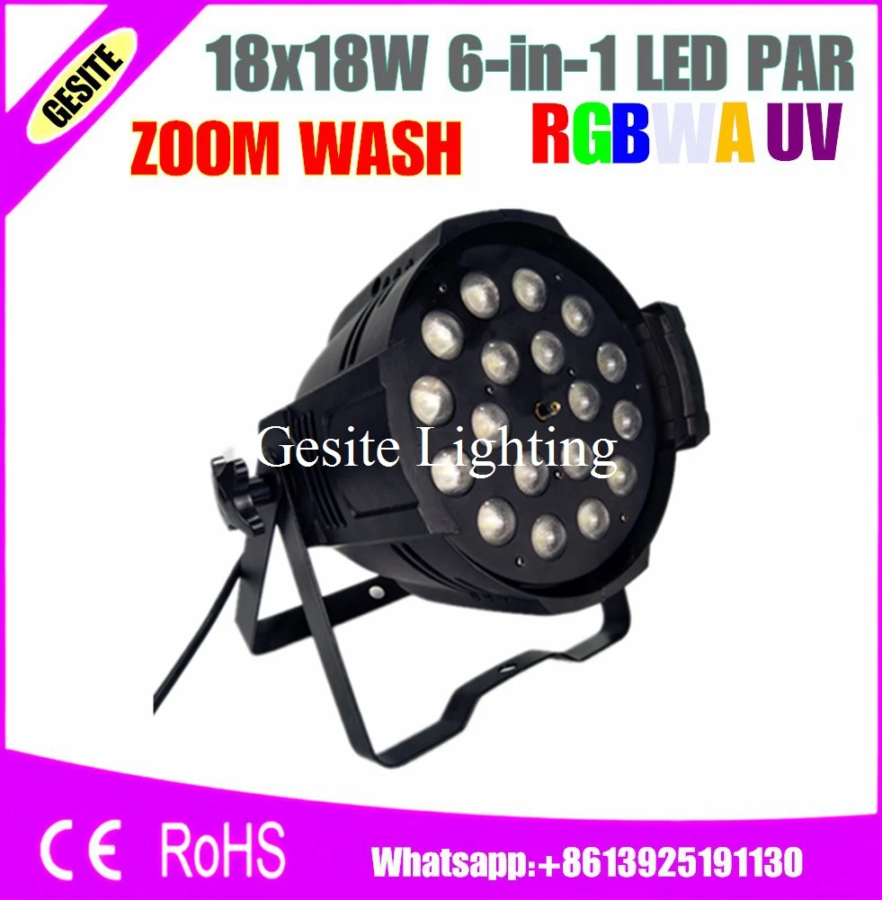 2 шт./лот 18 шт Вт 6в1 Крытый зум профессиональное dj оборудование LED par RGBWAY|led par|dj