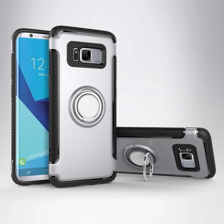 С Чехол с кольцом для пальца Samsung Galaxy S8 S9 J3 J5 J7 2016 2017 плюс металлический