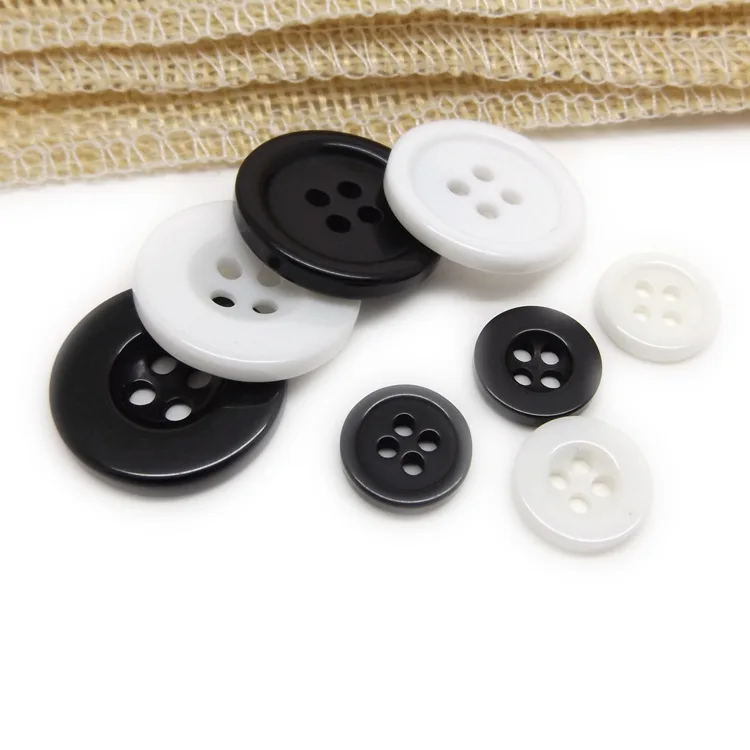 100pcs resin button black and white four eyes wide thin bread buttons can be customized color C5-4 | Дом и сад
