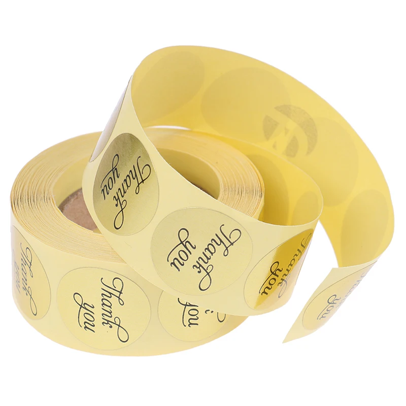 Круглые золотые &quotСпасибо за вашу покупку&quot Стикеры s этикетки для печати 500