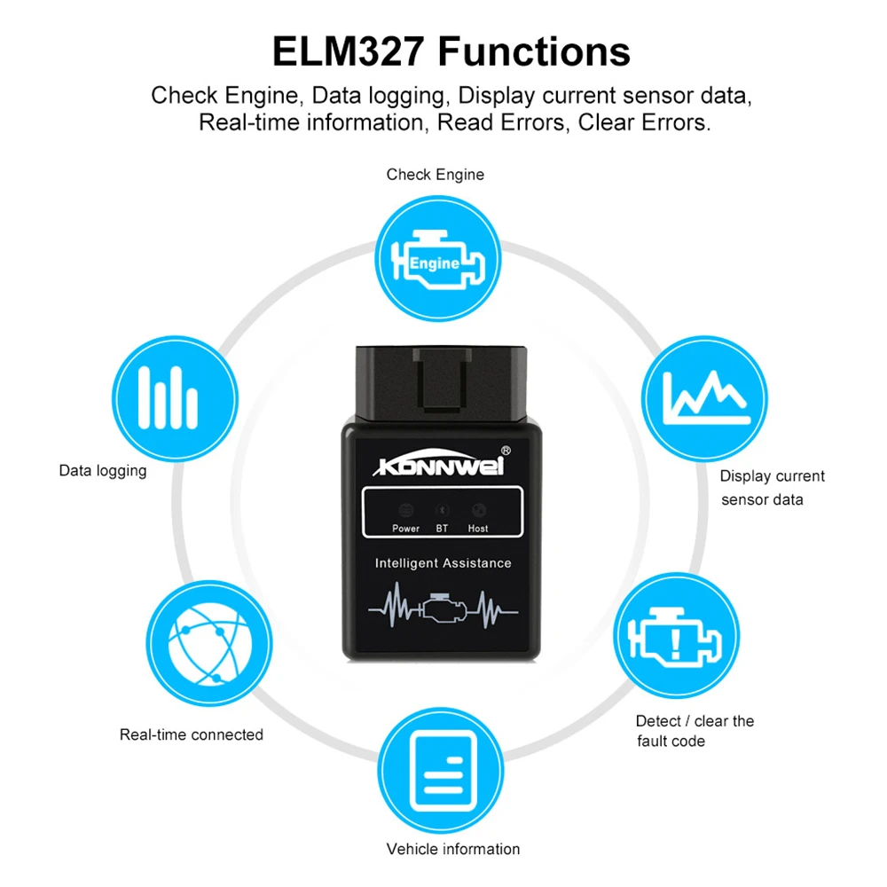 KONNWEI KW912 ELM327 Bluetooth Pic18f25k80 Obd2 v1.5 сканер автомобильный диагностический инструмент