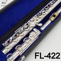 music fancier club intermediate standards flute fl 422 student flutes gold plated lip plate 17 holes open closed hole with case