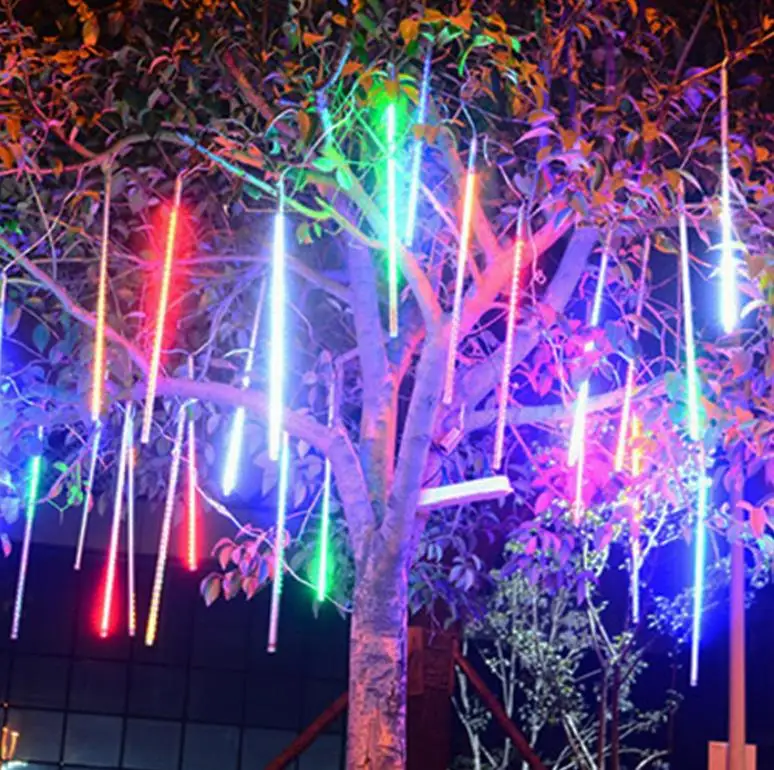 

10set x10tubes 80cm 78 leds 50cm 54 led Led Meteor Shower Rain Tube String light Christmas Wedding Garden Tree Holiday 110v 220v