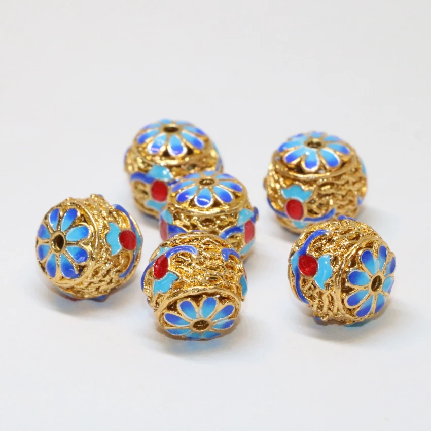 13 мм Горячая Распродажа круглые резные цветы аксессуары для птиц бусины золотого