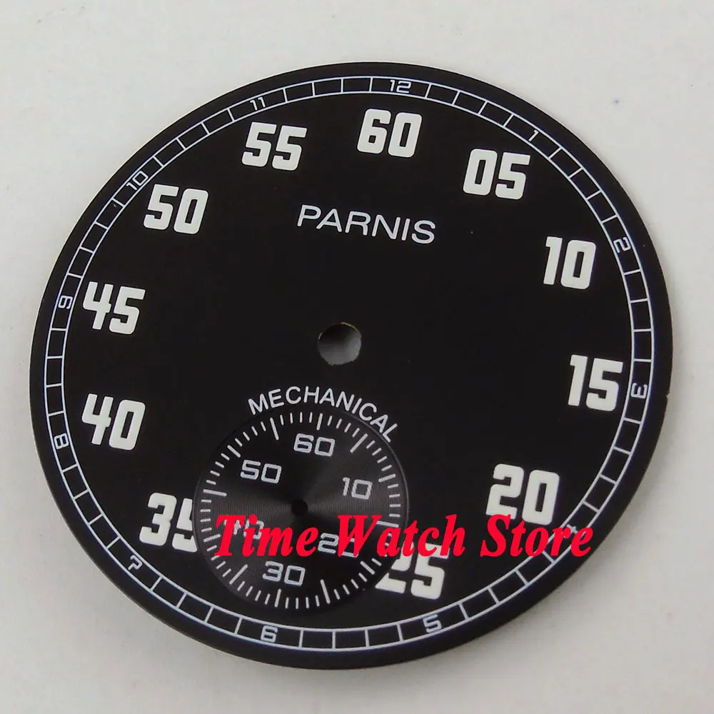 Парниш 38 9 мм черный циферблат подходит для механических ETA 6498 часовой D99 |