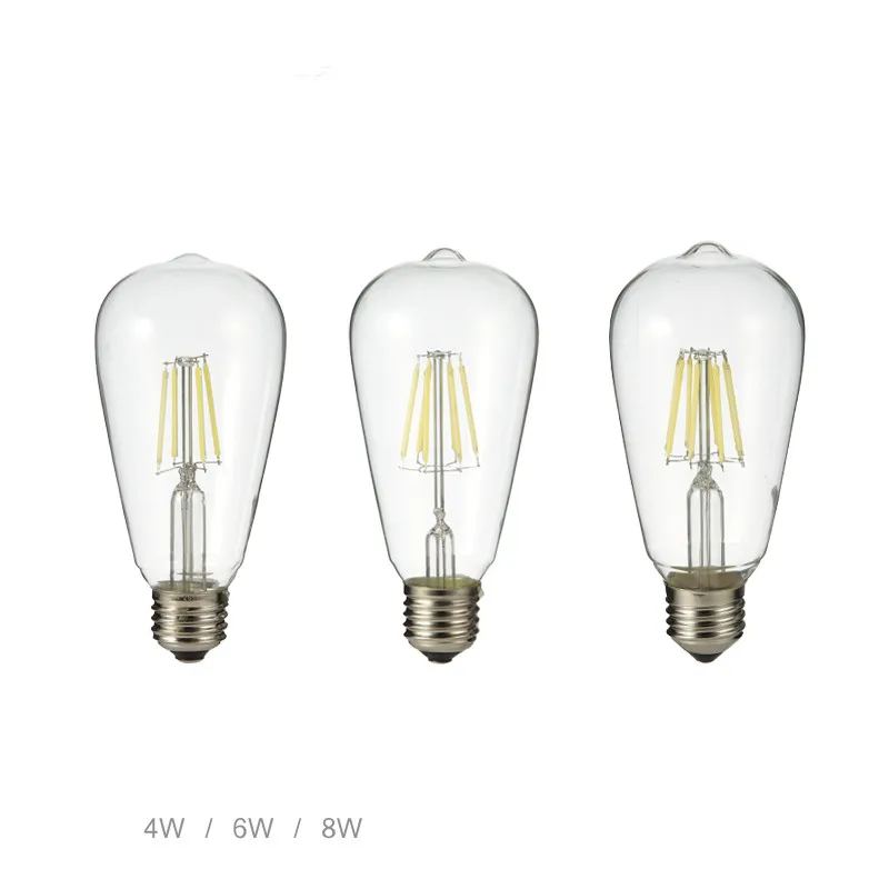 

Винтаж Эдисон светодиодный лампы E27 4W 6W 8W 220V 110V прозрачный Стекло оболочки ретро светодиодный нити светильник