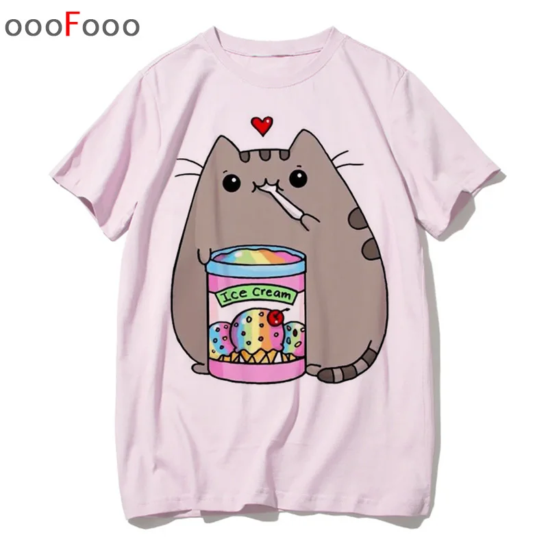 Женские футболки Pusheen женская футболка с мультяшным изображением кошки топ милая