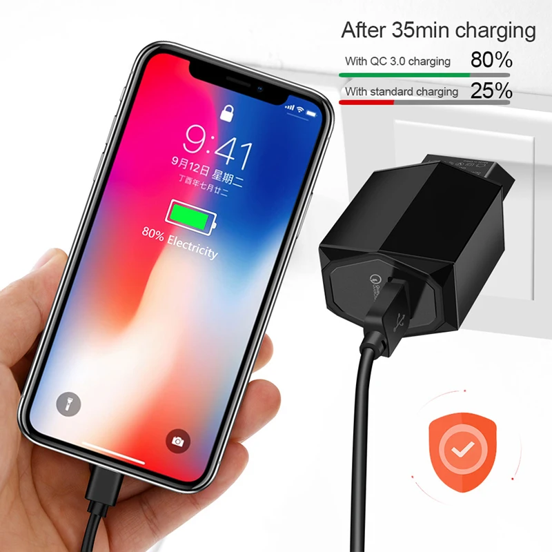 2019 USB QC3.0 быстрое зарядное устройство Micro/Type-c кабель для Samsung S7 Edge Xiaomi Huawei Android